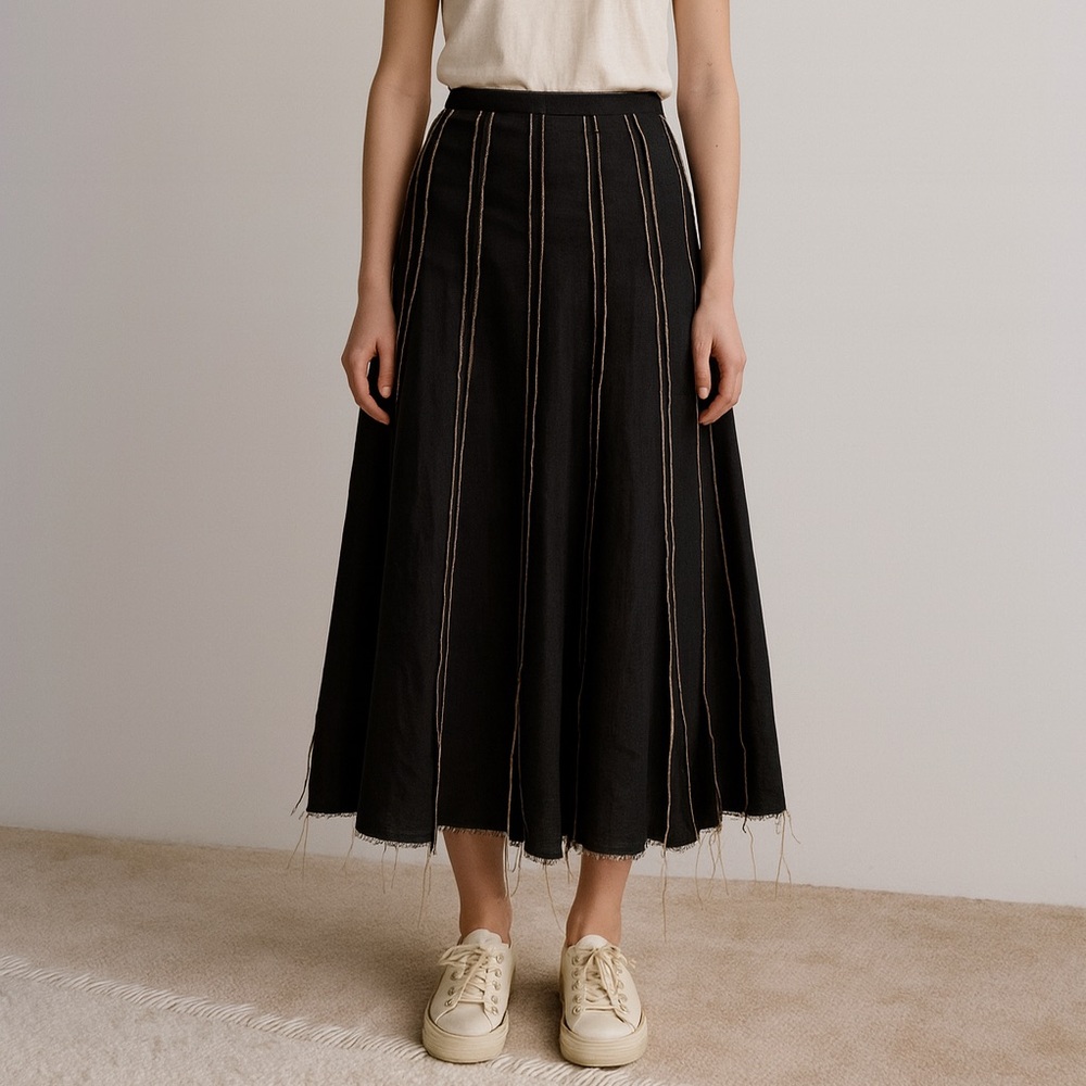 Issey Miyake Black Maxi Skirt